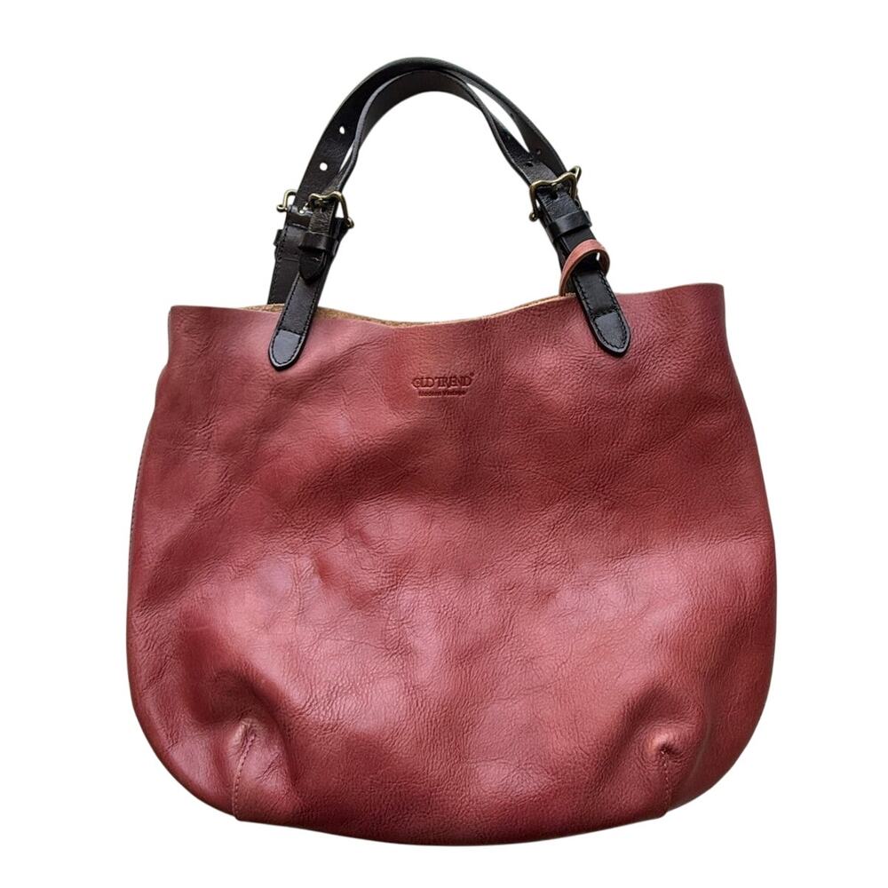 Old Trend Modern Vintage Women's Genuine Leather Dip Dye Tote in Cognac - Picture 2 of 8